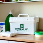 Home First Aid Kit**

"A well-organized home first aid kit, open to display its contents: antiseptic solution, bandages, gauze pads, adhesive tape, burn cream, and aloe vera gel. The kit is placed on a clean kitchen counter with a bright, natural light. safe for work, appropriate content, fully clothed environment, professional, family-friendly, perfect anatomy, natural proportions, high quality."

**
