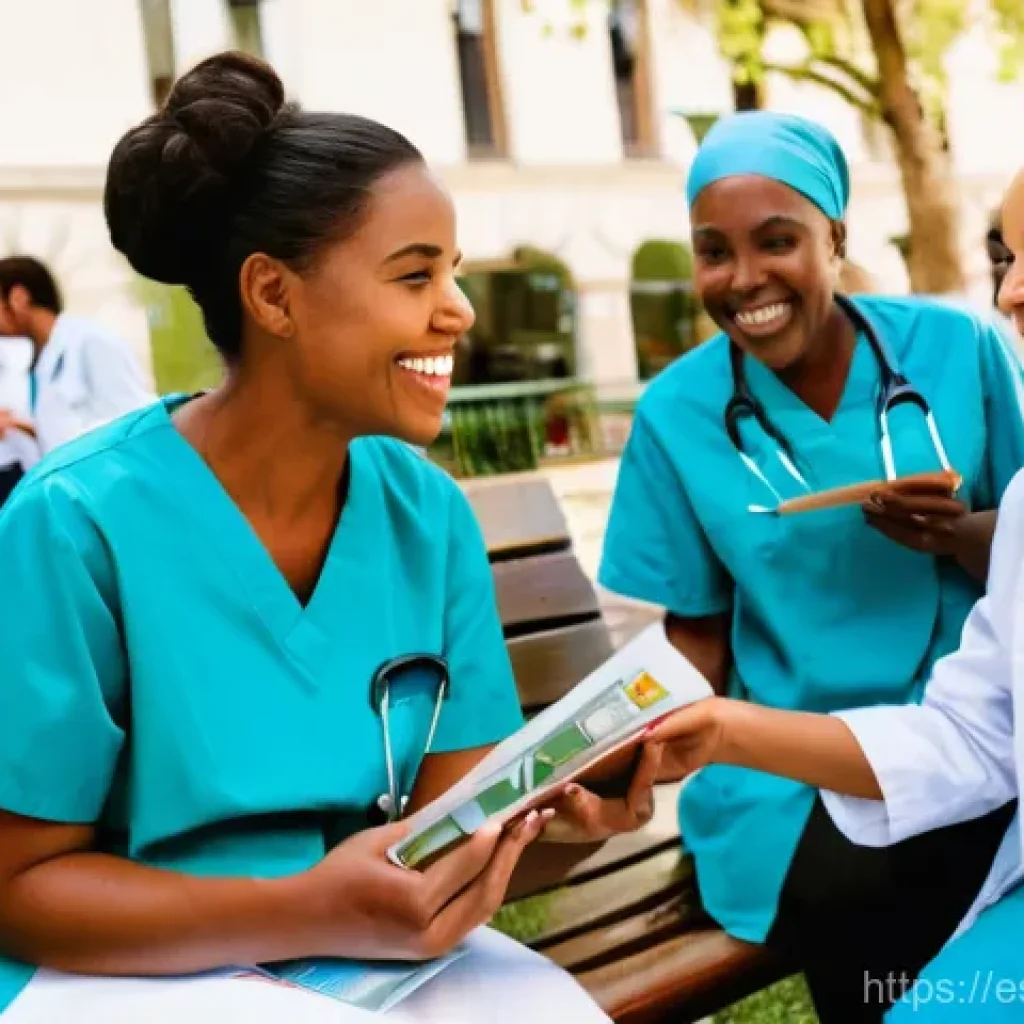 코로나19 및 감염병 대응 간호 - **Prompt:** A dynamic, wide shot capturing a diverse group of male and female nurses, dressed in cle...
